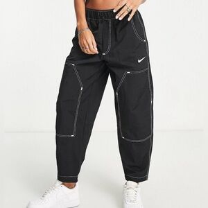 NWT Nike Women's Sportswear Swoosh High Rise Pants Black/White DM6209-010